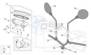 Scarabeo 100 4T e2 drawing Handlebar - Dashboard