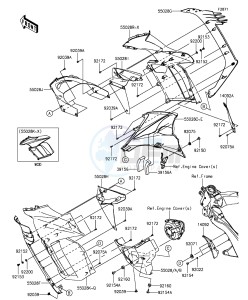 Z1000SX_ABS ZX1000MGF FR GB XX (EU ME A(FRICA) drawing Cowling(Center)