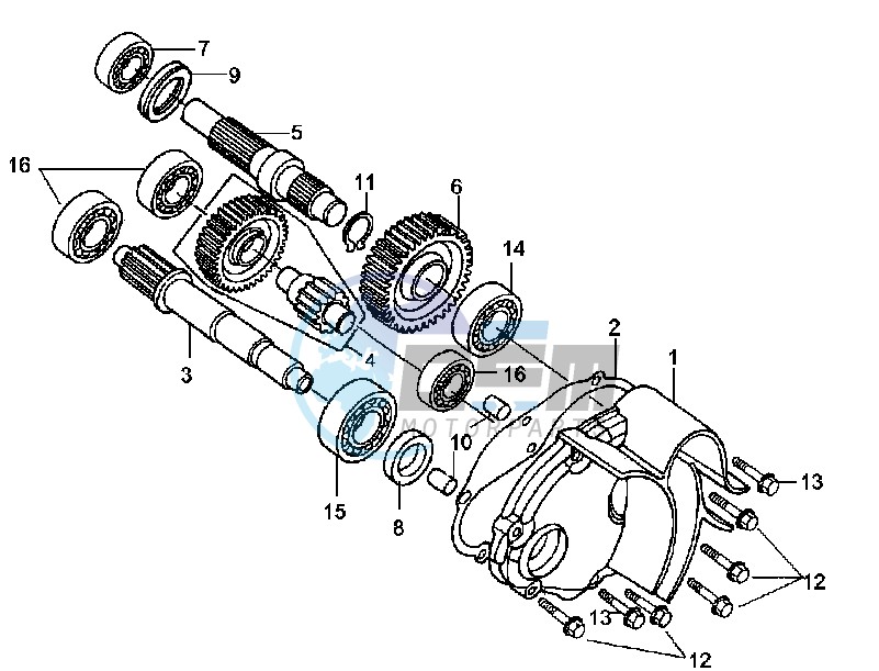 DRIVESHAFTS - CRANKCASE COVER