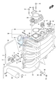 DF 150 drawing Intake Manifold/Throttle Body