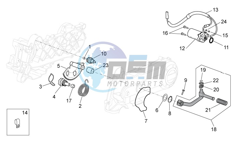 Kick-start gear - starter motor