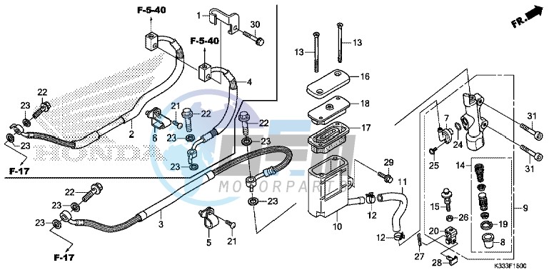 REAR BRAKE MASTER CYLINDER