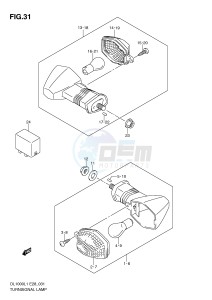 DL1000 (E28) V-Strom drawing TURNSIGNAL LAMP