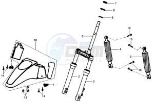 HD 200 drawing FRONT FORK / REAR SUSPENSION