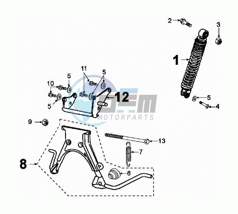 REAR SHOCK AND STAND