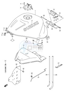 GSX1300R (E2) Hayabusa drawing FUEL TANK (MODEL K1)