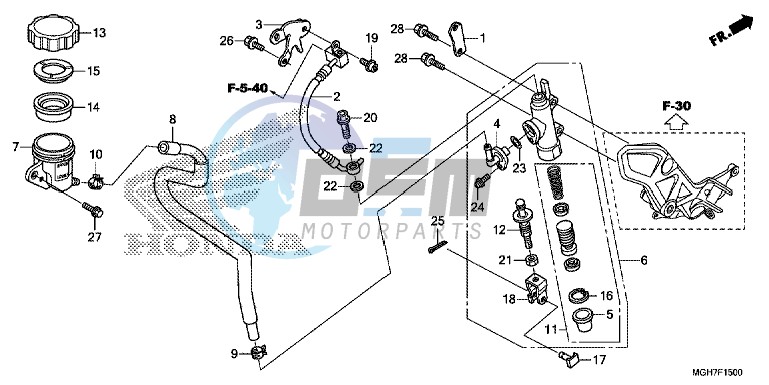 RR. BRAKE MASTER CYLINDER