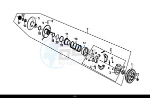 FIDDLE II 50 (25 KM/H) (AF05W4-NL) (E4) (L8-M0) drawing DRIVEN PULLEY ASSY