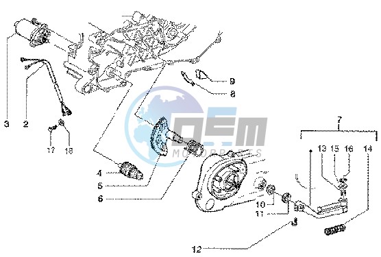 Starting motor-starter lever