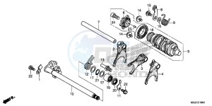 CB500FD CB500F UK - (E) drawing GEARSHIFT DRUM