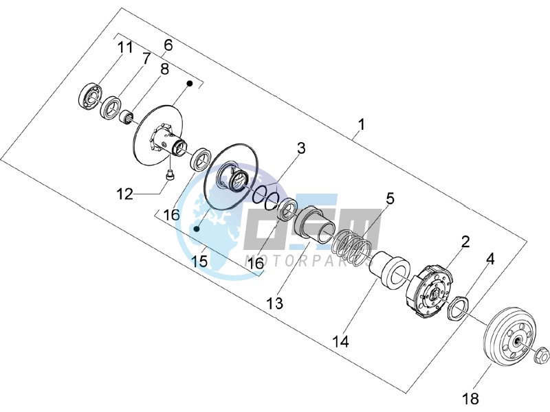 Driven pulley