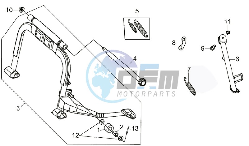 CENTRAL STAND / SIDE STAND / KICKSTARTER PEDAL