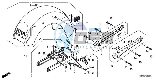 REAR FENDER/GRAB RAIL