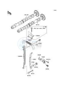 Z750 ZR750L8F GB XX (EU ME A(FRICA) drawing Camshaft(s)/Tensioner