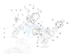 150 4T 3V ie Primavera (APAC, LATAM) (AU, S.A., TH, TN, VT) drawing Throttle body - Injector - Union pipe