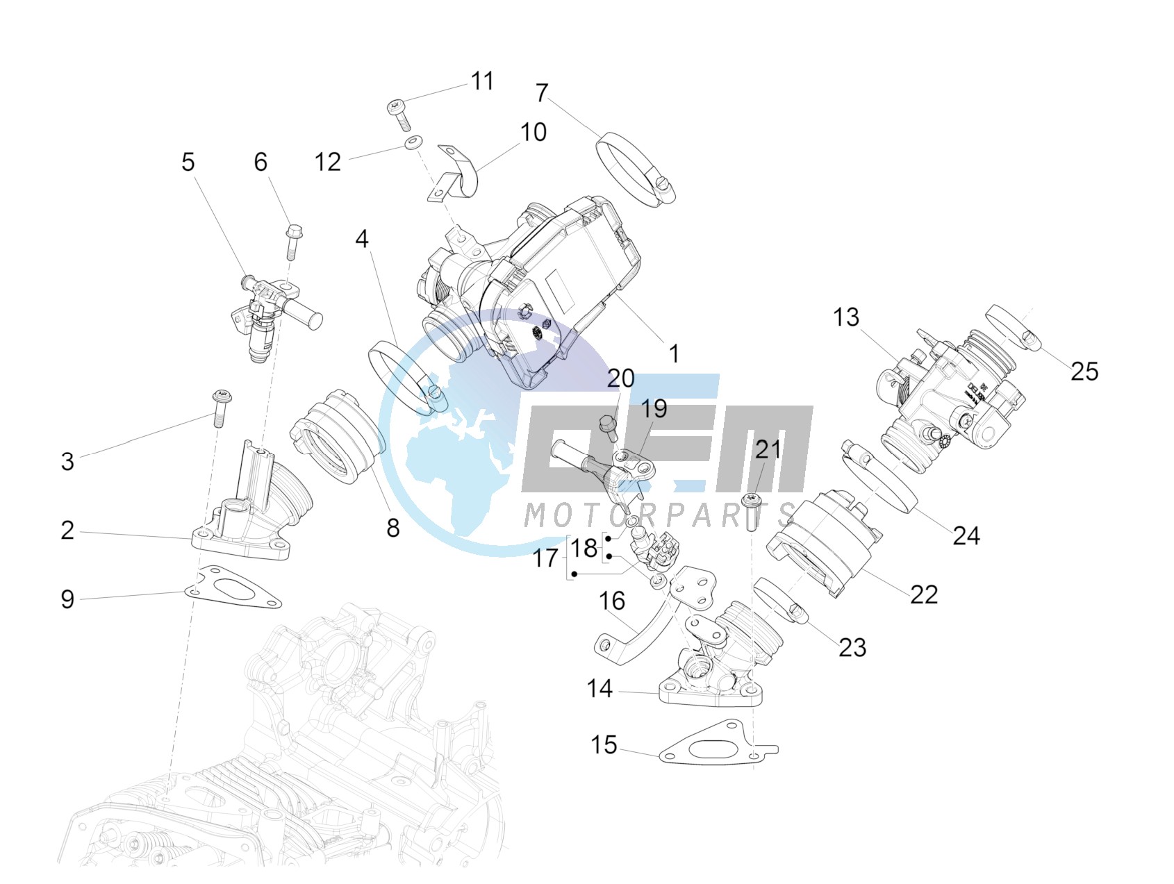 Throttle body - Injector - Union pipe