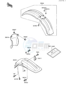 KX 250 G [KX250] (G1-G3) [KX250] drawing FENDERS