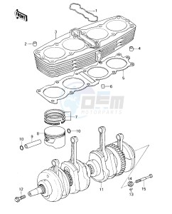 KZ 1000 E [SHAFT] (E1-E2) [SHAFT] drawing CYLINDER_PISTONS_CRANKSHAFT