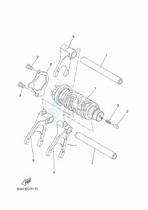 XSR700 MTM690-U (B9J2) drawing SHIFT CAM & FORK