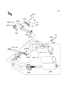 KX250F KX250ZDF EU drawing Muffler(s)