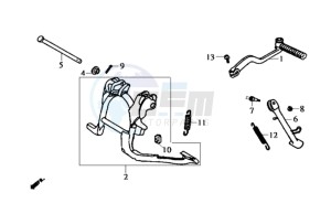 JET EURO X 100 L6 drawing CENTRAL STAND / SIDE STAND