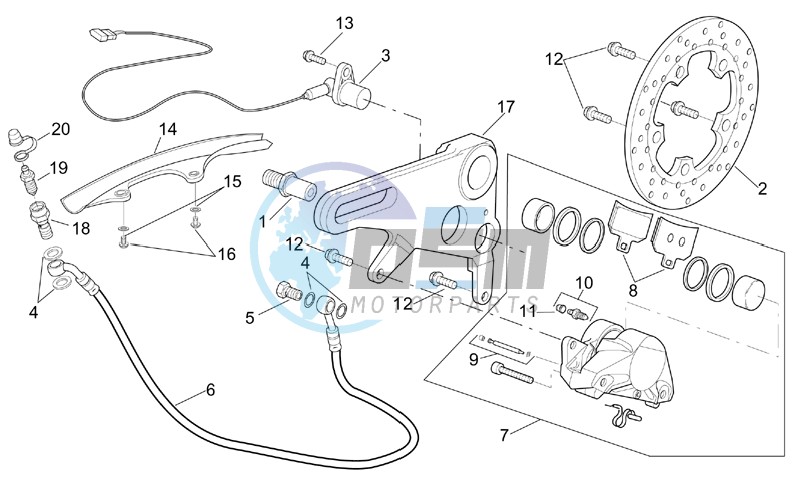 Rear master brake cylinder