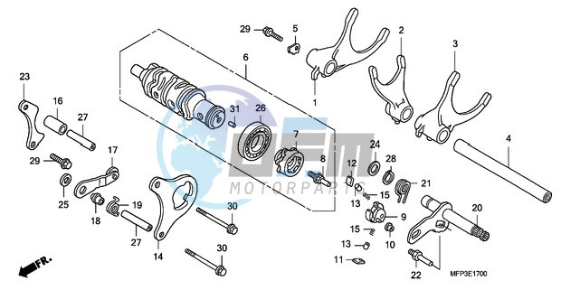 GEARSHIFT DRUM/GEARSHIFT FORK