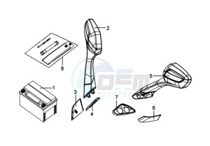 GTS 125 EFI drawing MIRRORS L / R / BATTERY