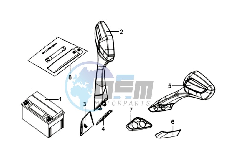 MIRRORS L / R / BATTERY