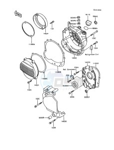 ZX 600 C [NINJA 600R] (C10) [NINJA 600R] drawing ENGINE COVER-- S- -