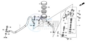 CBF1000T drawing REAR BRAKE MASTER CYLINDER (CBF1000)