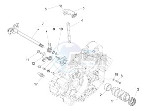 RS 125 Replica E4 ABS (APAC) drawing Gear box / Selector / Shift cam