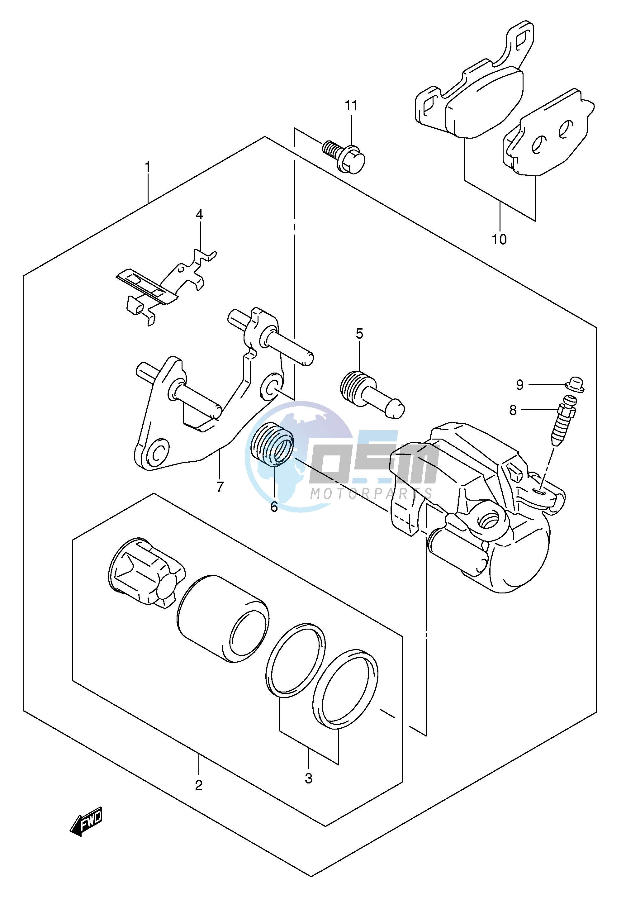 REAR CALIPER (MODEL K5 K6 K7)