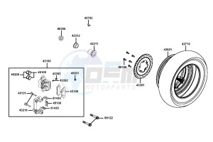 DOWNTOWN 125 I Italy drawing Rear Wheel