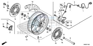 CBR1000SG CBR1000 - Fireblade SP Europe Direct - (ED) drawing FRONT WHEEL