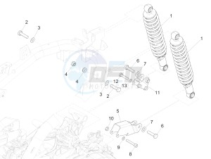 Medley 125 4T ie ABS E4 (EMEA) drawing Rear suspension - Shock absorber/s