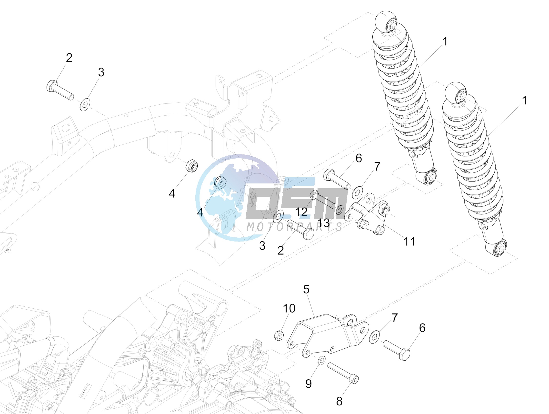 Rear suspension - Shock absorber/s