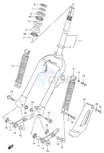 AE50 (E28) drawing FRONT FORK (AE50RP RR RS RT RV)