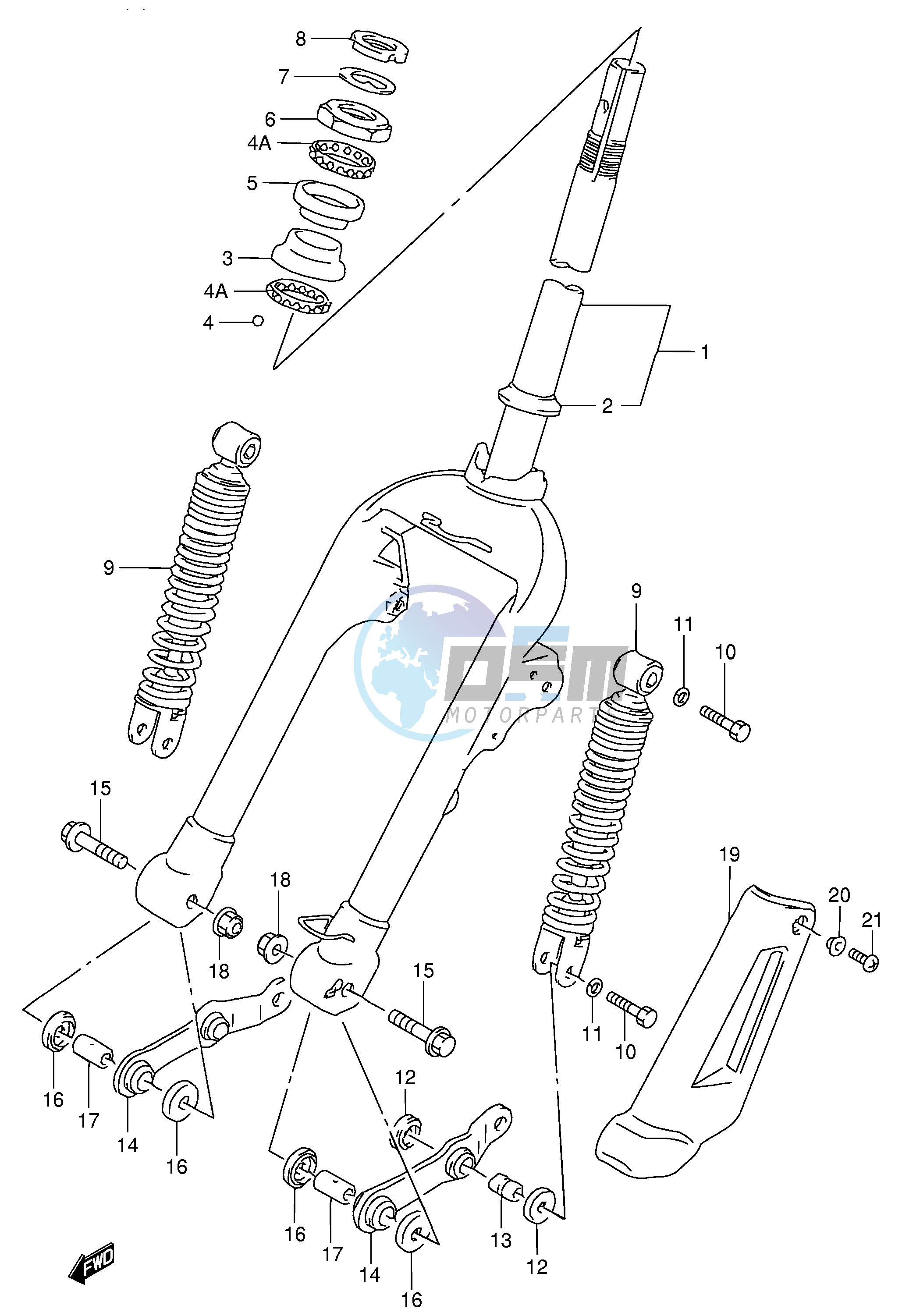 FRONT FORK (AE50RP RR RS RT RV)