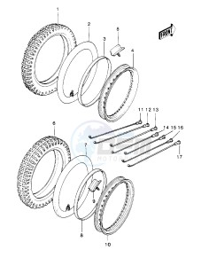 KDX 250 B [KDX250] (B1) [KDX250] drawing WHEELS_TIRES -- 81KDX250-B1- -