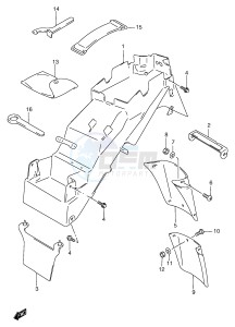 GSF1200 (E2) Bandit drawing REAR FENDER (GSF1200T ST V SV W SW X SX Y SY)