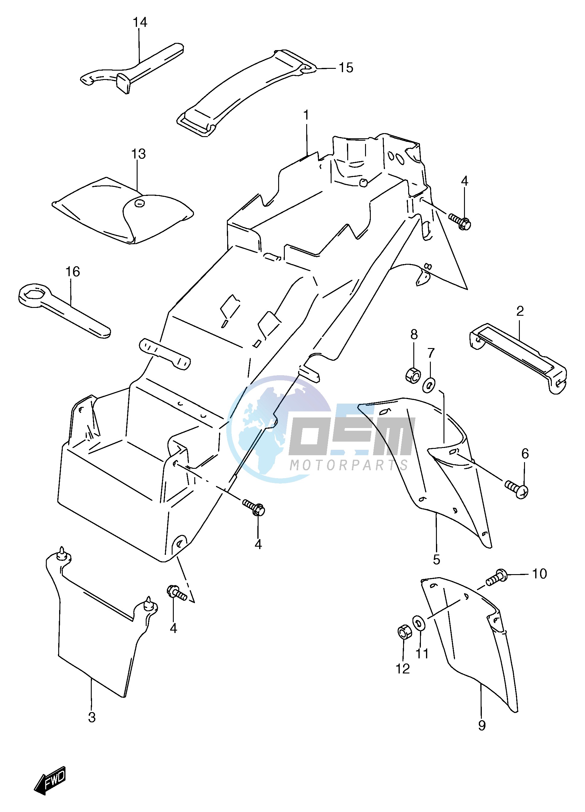 REAR FENDER (GSF1200T ST V SV W SW X SX Y SY)