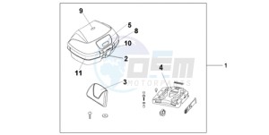 NT700VA Europe Direct - (ED) drawing TOP BOX 35 L BLOOM RED M