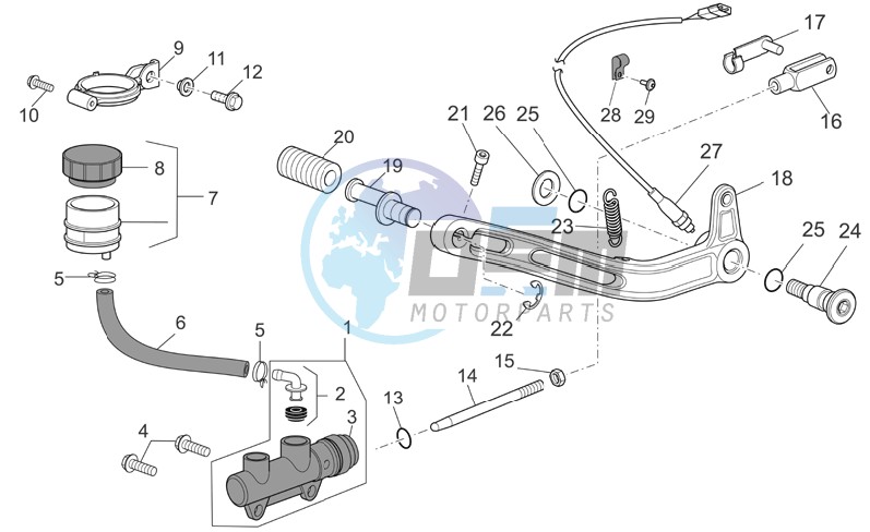 Rear master cylinder