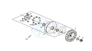 MAXSYM 400 EFI drawing CLUTCH / V BELT