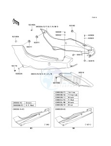 EX 500 D [NINJA 500R] (D6F-D9F) D8F drawing SIDE COVERS_CHAIN COVER