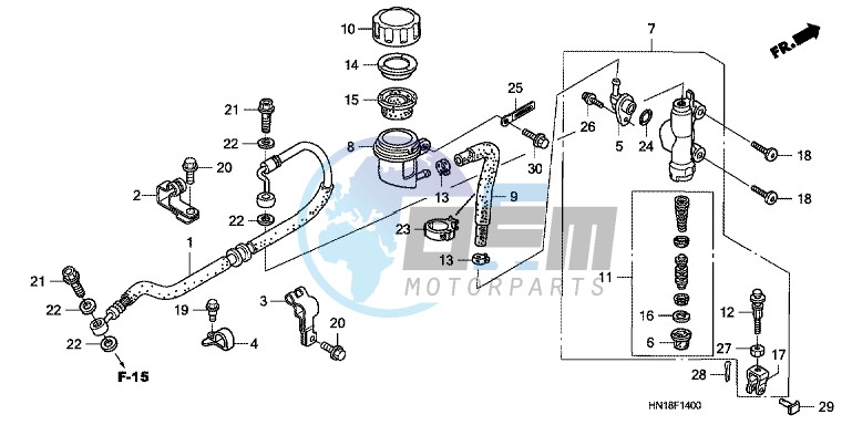 RR. BRAKE MASTER CYLINDER