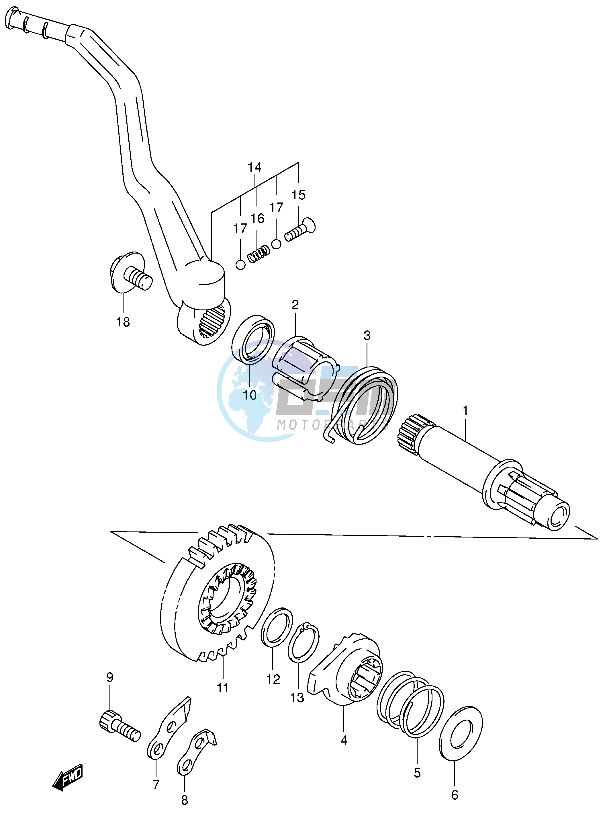 KICK STARTER (DR-Z400Y K1 K2 K3 K4)