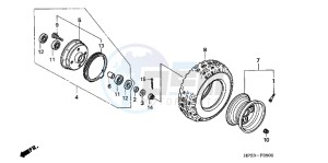 TRX90XB drawing FRONT WHEEL