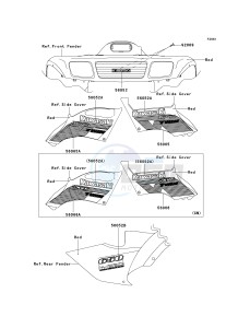 KVF 650 A [PRAIRIE 650 4X4] (A2) [PRAIRIE 650 4X4] drawing DECALS-- RED- -